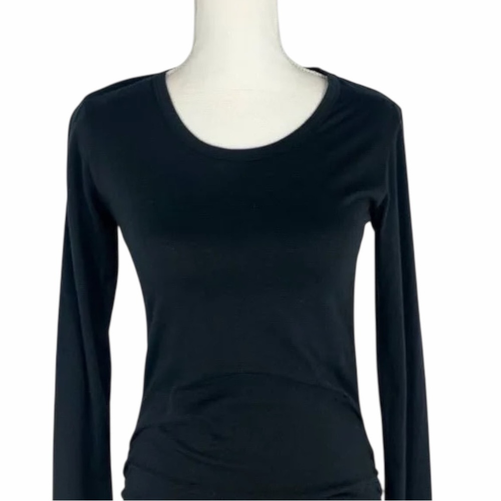 James Perse Ruched Long Sleeve Midi Dress | Minimalist Chic LBB Vibe Size 3 (L) - Picture 6 of 11